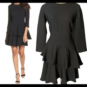 Ruffled Black Cocktail Dress